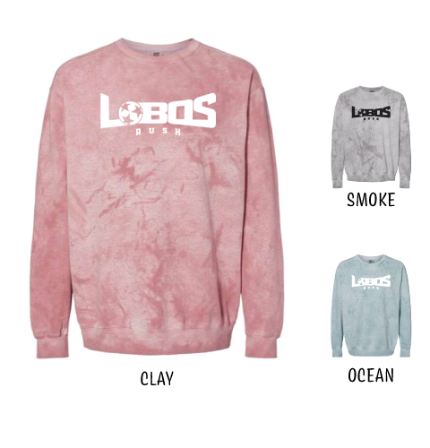 Adult Comfort Colors Crew Sweatshirt Tie Dye- 2014 LR White